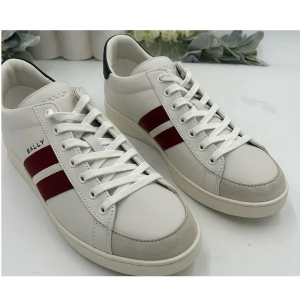 Bally low top leather sneaker with signature stripe size 11 made Italy - Picture 7 of 7